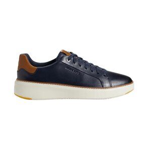 Cole Haan Men's Grandpro TopSpin Sneaker Navy Blazer Leather/British Tan/Ivory,